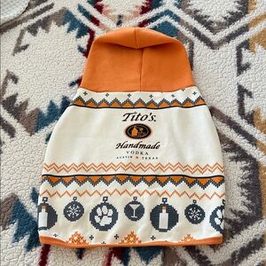 Tito's Handmade Vodka Dog Sweater - Orange and Cream
